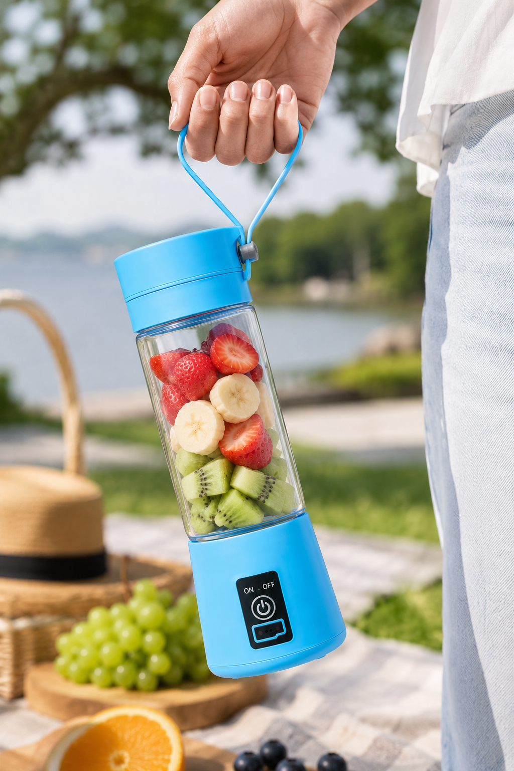 Juicer Portable Outdoor Juicing Cup 380ML – Cordless USB Rechargeable Mini Blender | Fruit & Vegetable Smoothie Maker