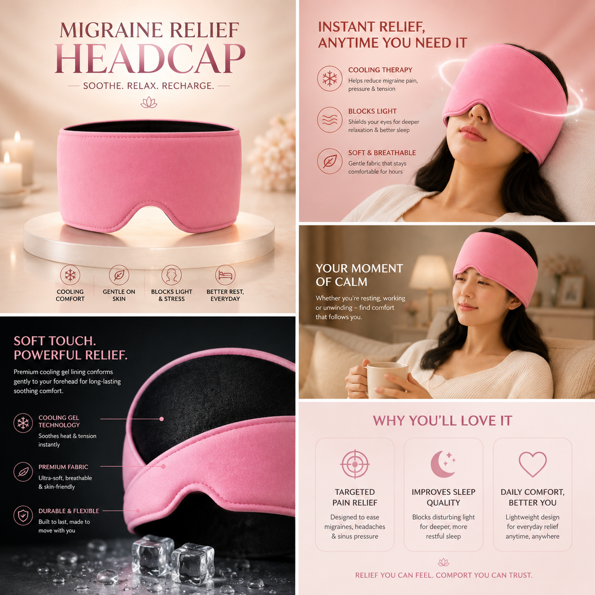 Migraine Relief Cap – Cooling Headache & Stress Relief